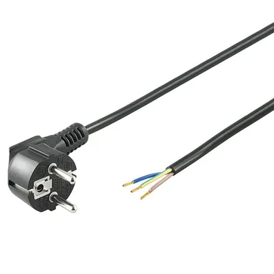 Goobay Stromkabel CEE7 Stecker auf Klemmen 5m Schwarz