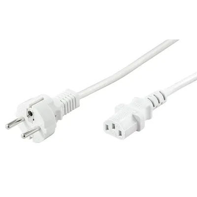 Goobay Gerades CPU-Stromkabel C14/C13 2 m Weiß