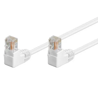 Goobay UTP CAT5E Netzwerkkabel 2x 90 Grad 50cm Weiß