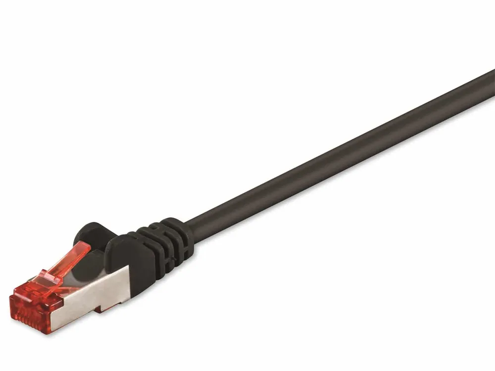 GOOBAY CAT.6 Netzwerkkabel, S/FTP, PIMF, CU, LSZH, schwarz, 0,25 m