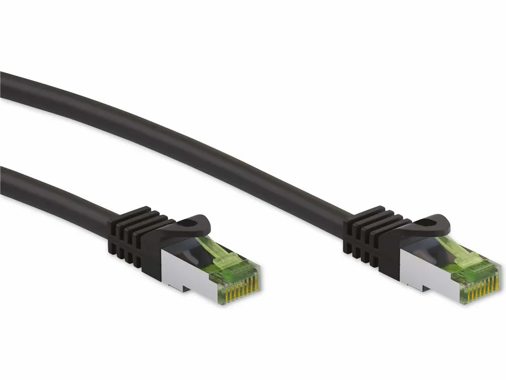 GOOBAY CAT.8.1 Netzwerkkabel S/FTP, GHMT, CU, schwarz, 0,5m
