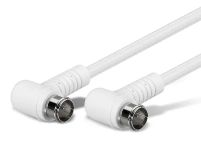 GOOBAY F-Quick-Antennenanschlusskabel 1,5 m, weiss, 2x gewinkelt, 80 dB
