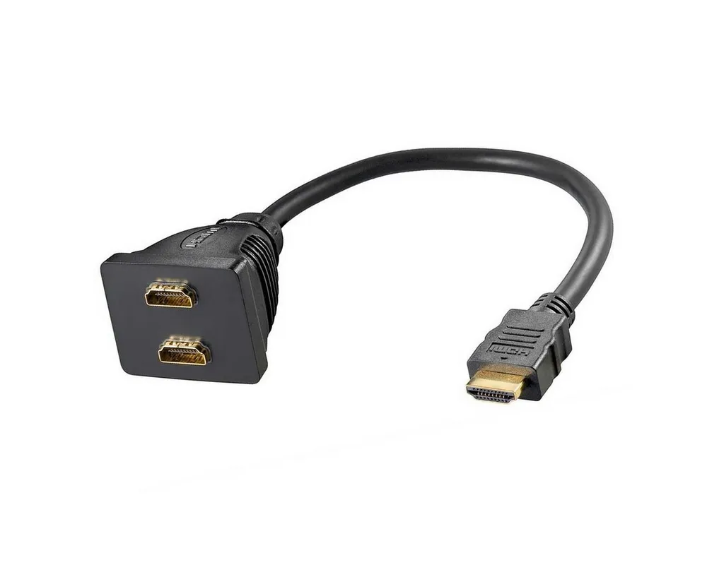 Goobay HDMI Y-Adapter 2x HDMI-Buchse(A) zu HDMI-Stecker(A Adapter