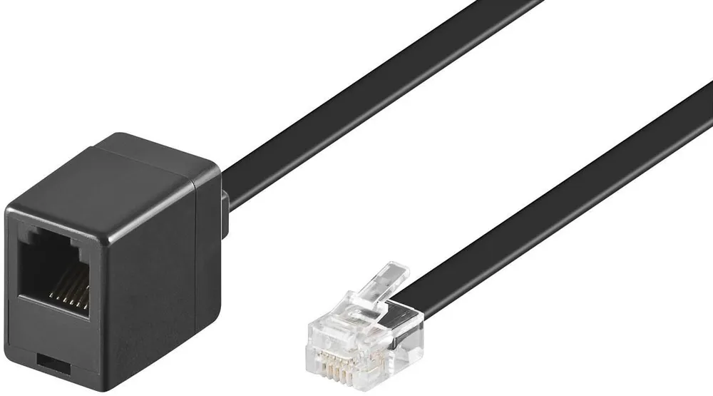 GOOBAY Modularverlängerung, RJ12, schwarz, 3 m