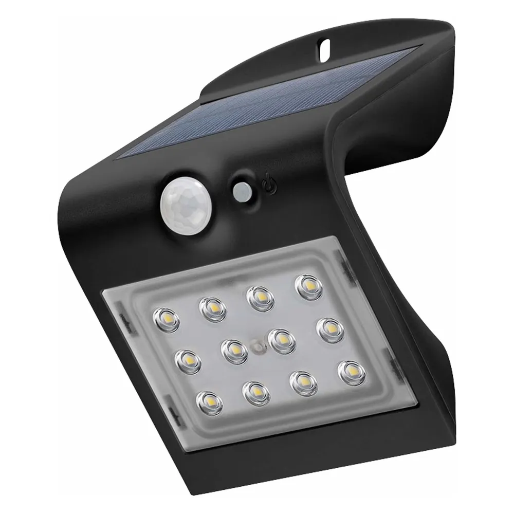 GOOBAY Solar LED-Wandleuchte mit Bewegungsmelder, 1,5W, schwarz
