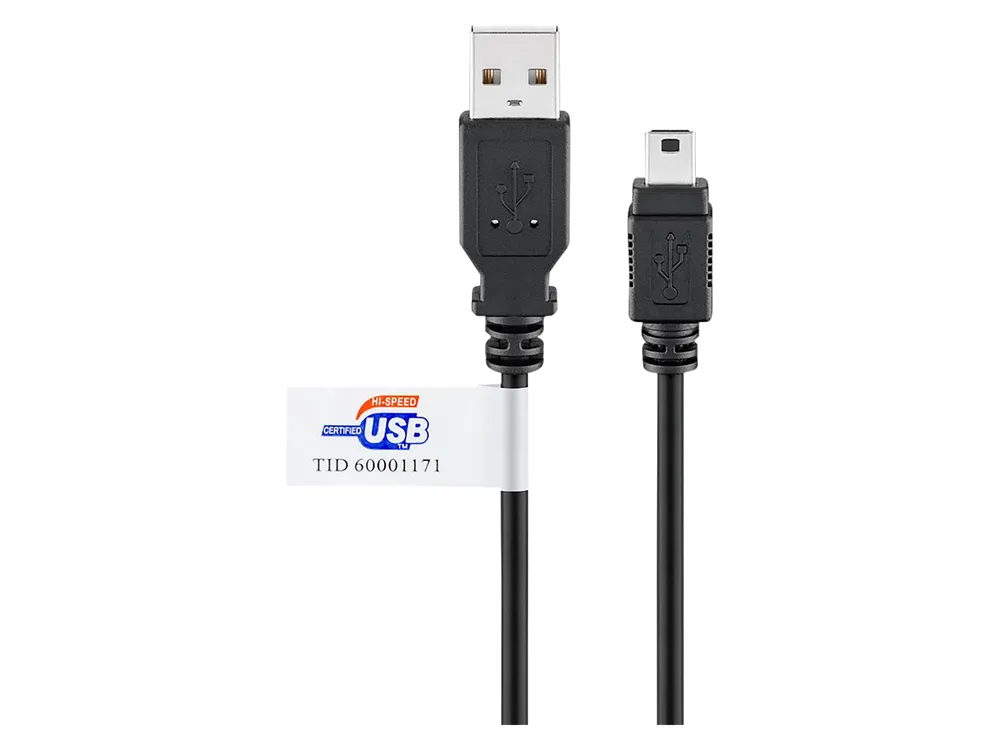 GOOBAY USB 2.0 Hi-Speed Kabel A/miniB 93902 1,8m schwarz Zertifikat