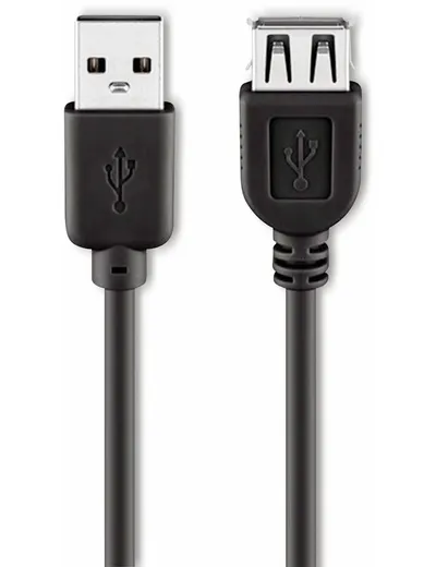 GOOBAY USB 2.0 Hi-Speed Verlängerung, A/A, 93599, 1,8 m, schwarz
