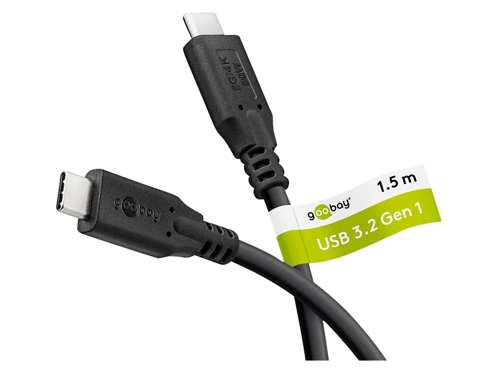 GOOBAY USB-C Kabel 66508 USB3.2 60W 2m schwarz 5 Gbit/s