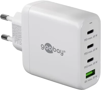 GOOBAY USB-Lader 64822, 68 W, 4-fach, 3x C PD, 1x A QC GaN
