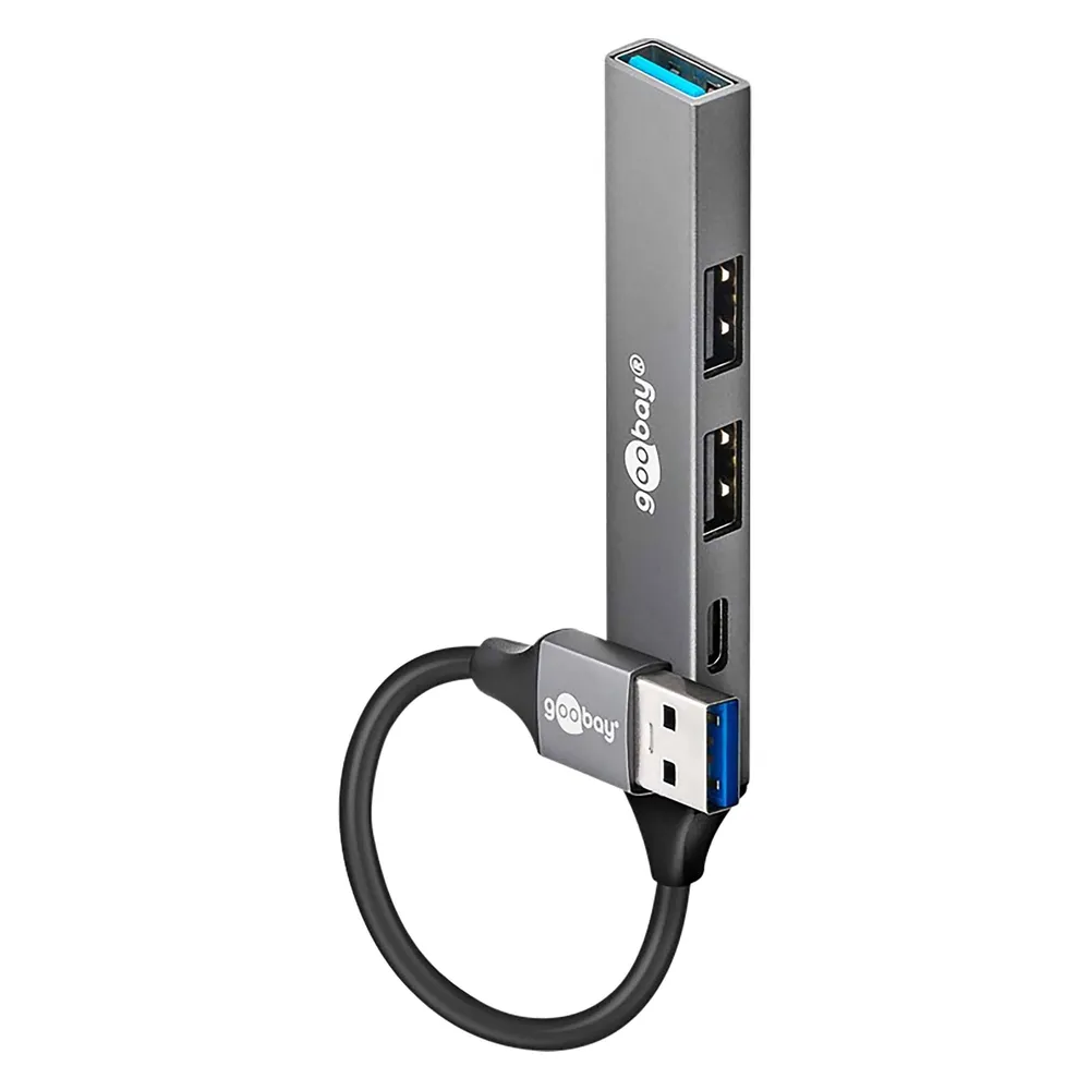 GOOBAY USB3.2 Hub 74458 Slim 4 Port USB-A auf USB-C/USB-A
