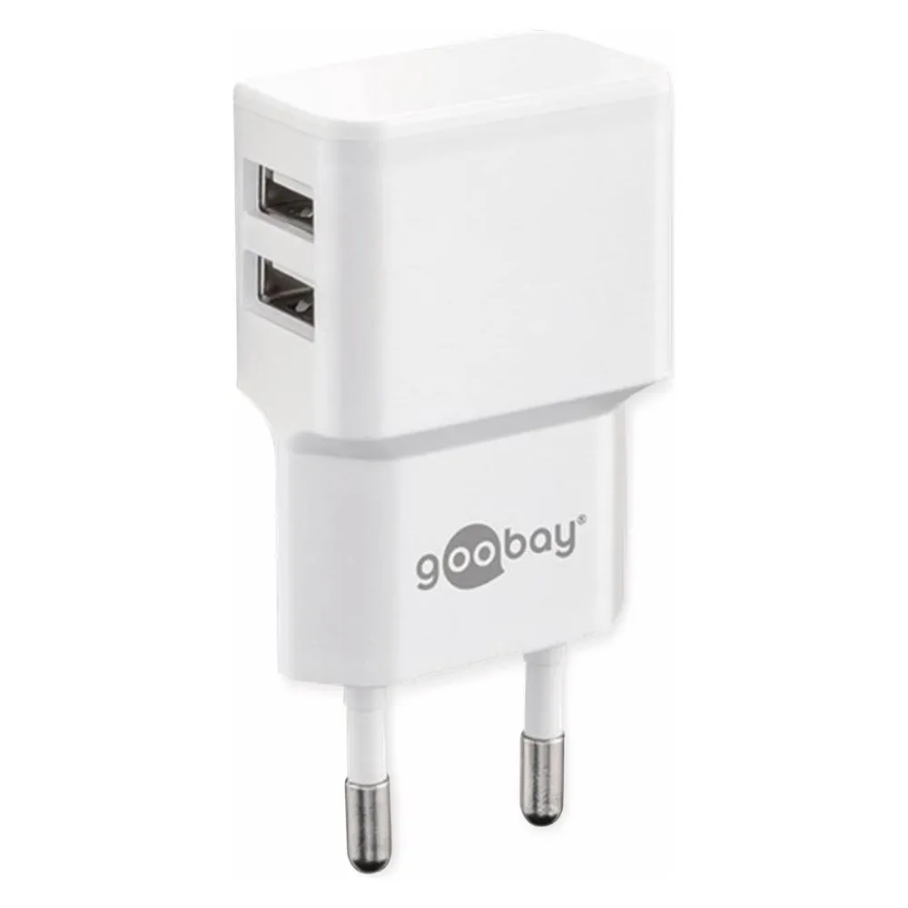 Ladegerät Goobay 44952 2 USB-Ports 2.4A Weiß
