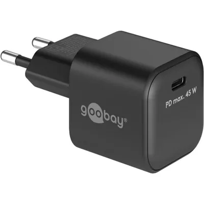 Ladegerät Goobay 65331 USB-C Schnellladen GaN 45W Schwarz