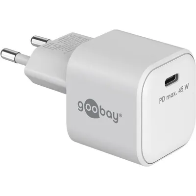 Ladegerät Goobay 65332 USB-C GaN 45W Schnellladung Weiß