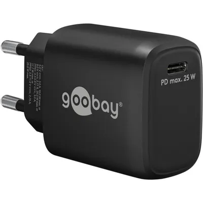 Ladegerät USB-C Goobay 65367 25W Power Delivery GaN Innen Schwarz
