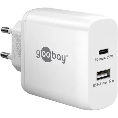 Schnelllader Dual USB-C PD GaN 65W goobay 65410