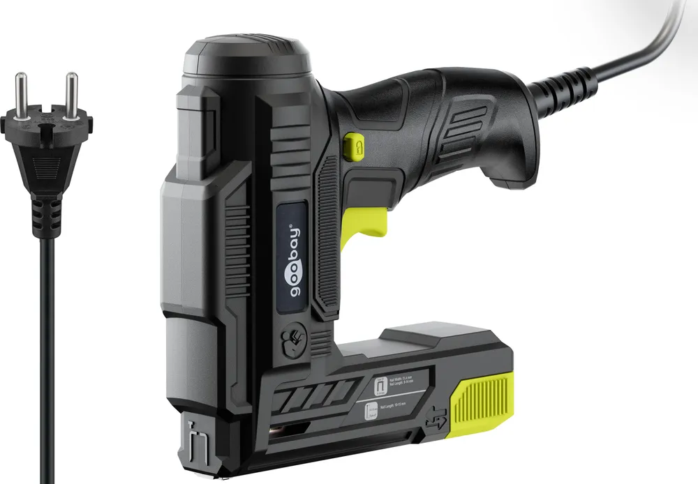 GOOBAY TOOLS 2in1 Elektrotacker-Set, 77820, mit 400 Tackernadeln und 100 Nägeln
