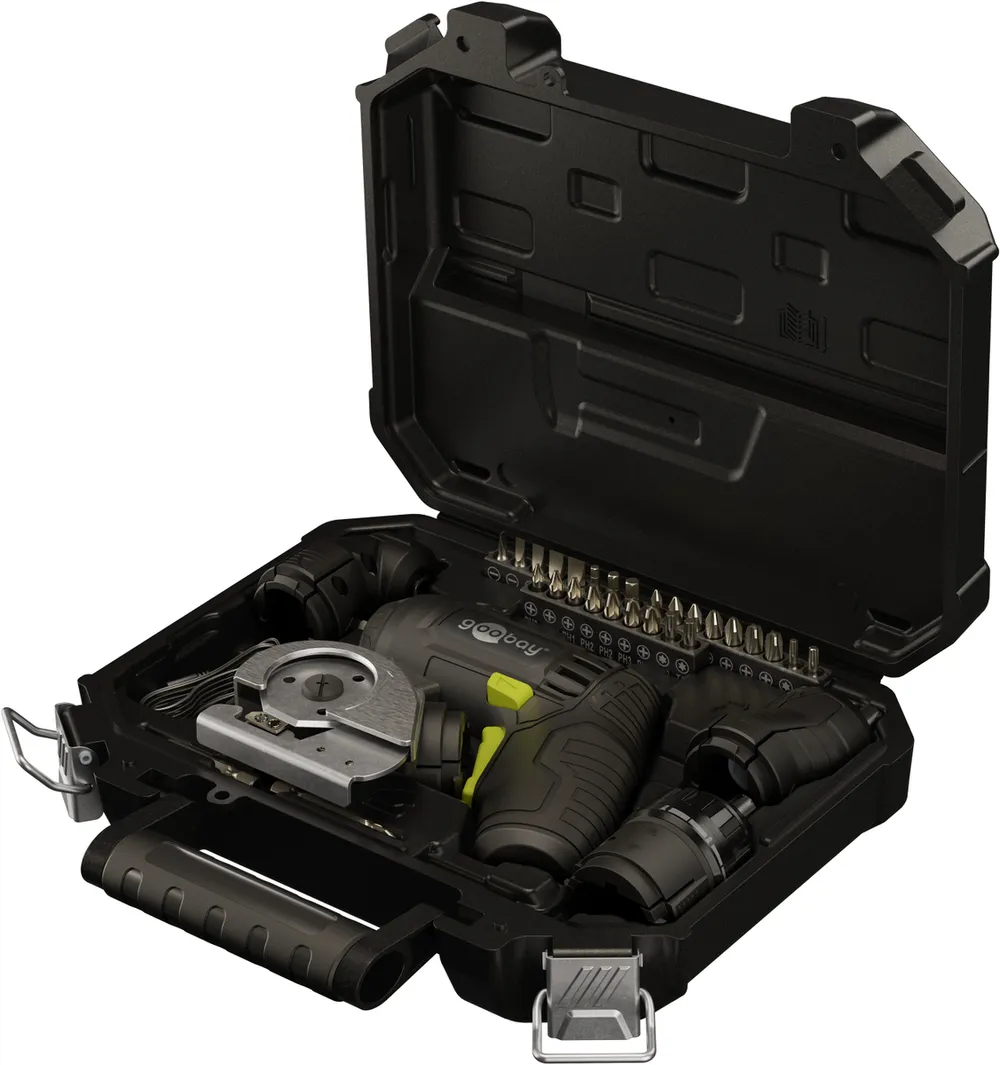 GOOBAY TOOLS 4in1 Mini-Akkuschrauber-Set, 77817, 35-teilig