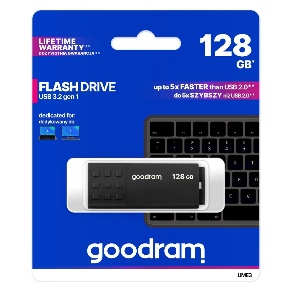 Goodram UME3 UME3-1280K0R11 Pendrive (128 GB, USB 3.0, schwarz)