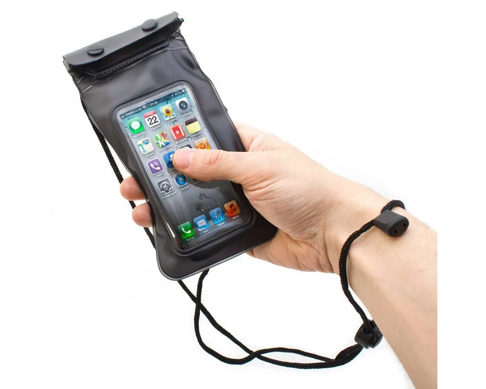 Goods+Gadgets Smartphone-Hülle GOODS+GADGETS Wasserfeste Handyhülle mit Kopfhöreranschluss, Tasche für Smarte Geräte