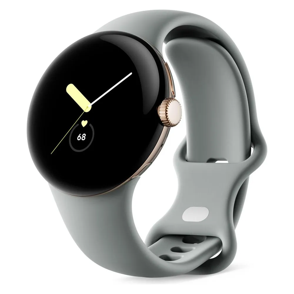 Google Pixel Watch 4G LTE GPS 41mm AMOLED Champagner Gold Hazel S/L 5ATM Herzfrequenz Schlafmonitor