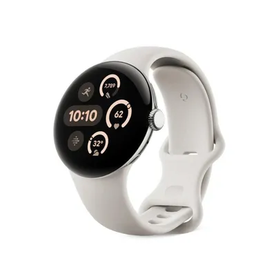 Google Pixel Watch 3 45mm Armband Fluorelastomer Größe L Silber Unisex