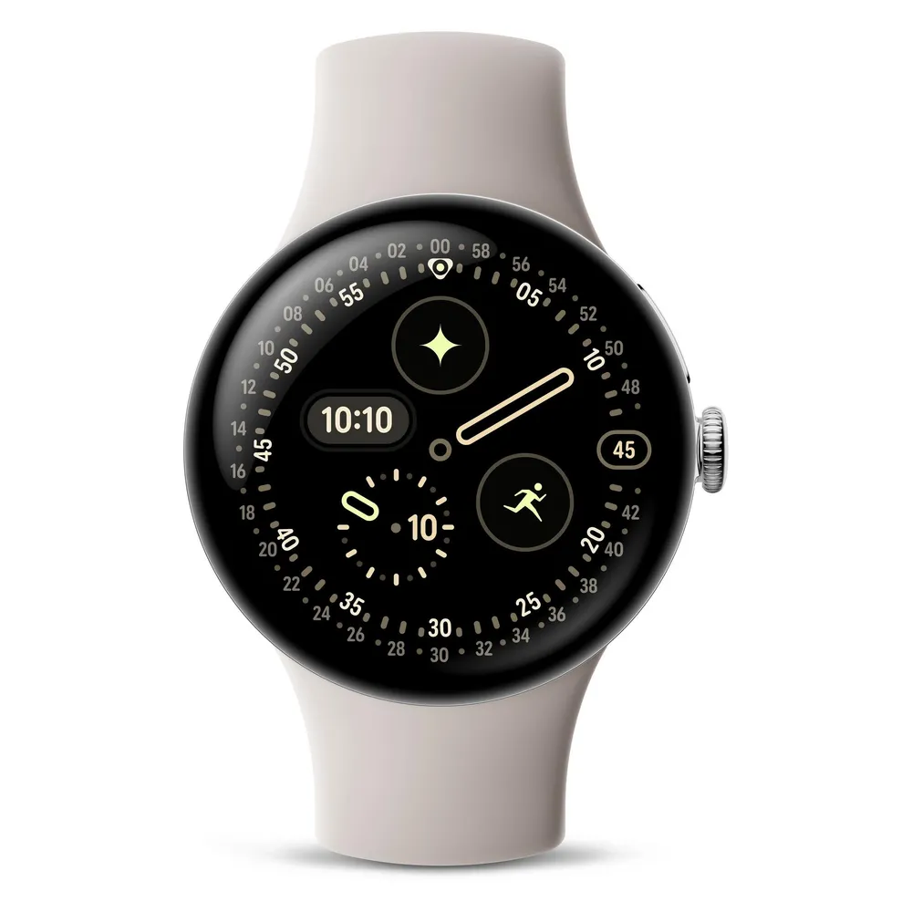 Google Pixel Watch 4 4G LTE GPS NFC 41mm AMOLED Silber Beige S/L IP68 SpO2 Pulsmesser