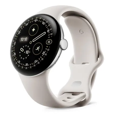 Google Pixel Watch 4 4G LTE GPS NFC 41mm AMOLED Silber Beige S/L IP68 SpO2 Pulsmesser