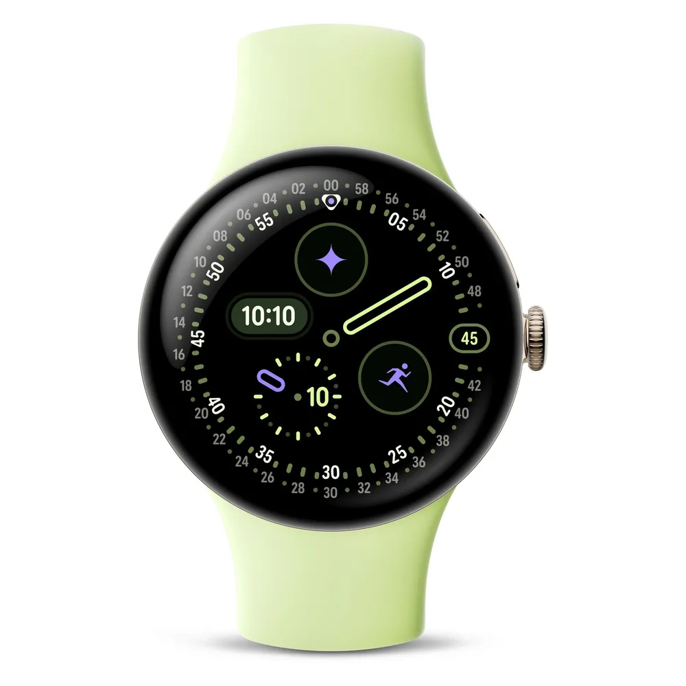 Google Pixel Watch 4 LTE 41mm Gold Champagne Armband Grün Lime S/L IP68 SpO2 HR