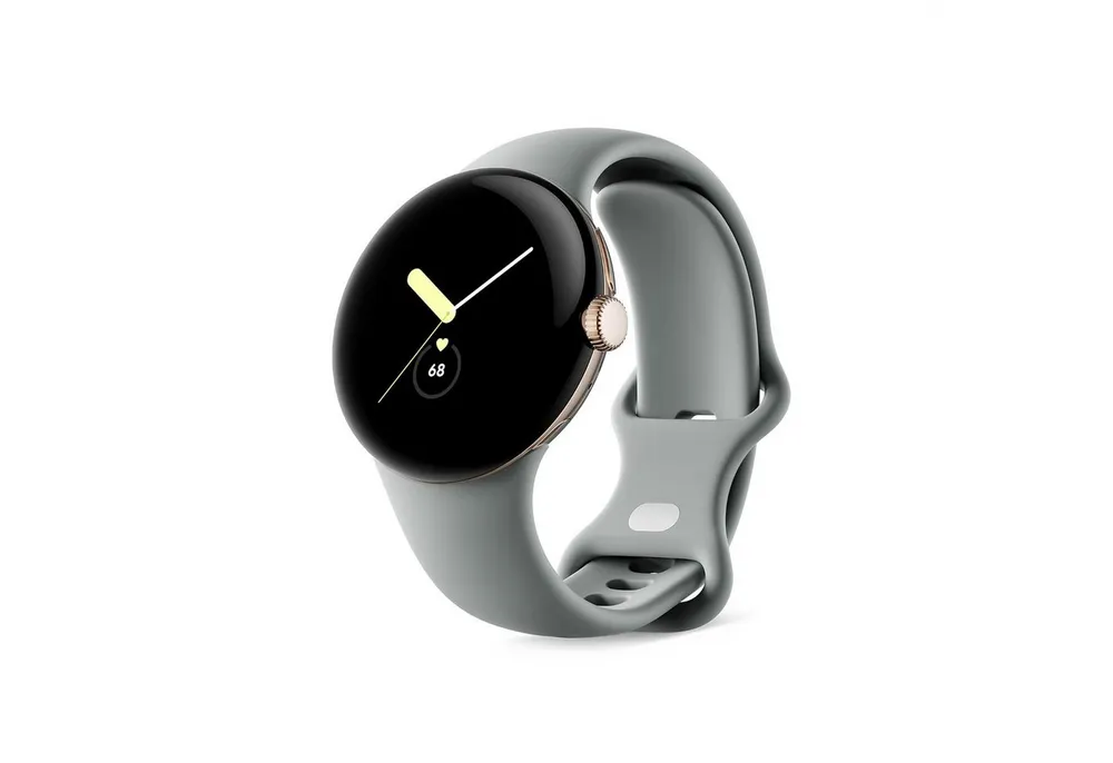 Google Pixel Watch Wifi, Google Android Smartwatch Edelstahlgehäuse Smartwatch