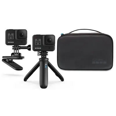 Schwarz Universal Kamera Kit mit Stativ kompatibel für GoPro