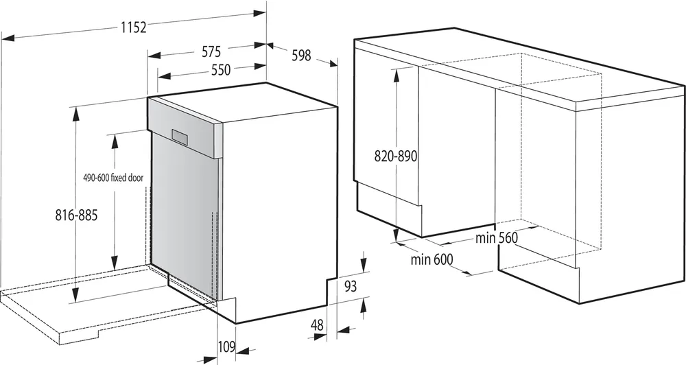GI643D90X Einbau-Geschirrspüler integriert 60 cm