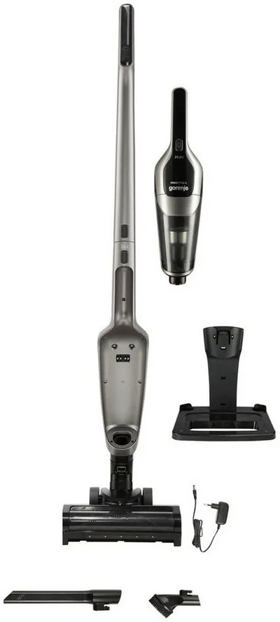 GORENJE Akku-Hand-und Stielstaubsauger SVC252110FSIIA, motorisierte Turbobürste, mit Display, 150 W, beutellos, 2in1 Akkusauger, hohe Saugkraft, 25.2 Volt Lithium-Akku