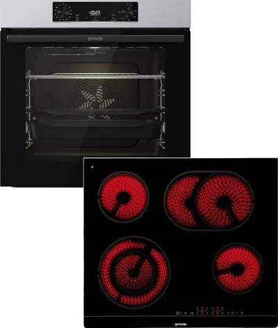 GORENJE Backofen-Set Pacific Backofen-Set Basic 2021, mit 1-fach-Teleskopauszug, Aqua Clean, Pizzafunktion mit 300 °C – perfekt für Pizza, Focaccia und mehr!