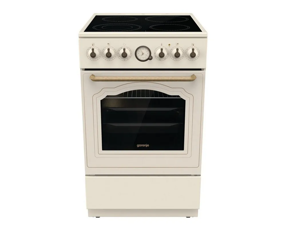 GORENJE Elektro-Standherd GECS5B70CL, Aqua Clean, Retro Design. Zeitlose Eleganz für jede Küche