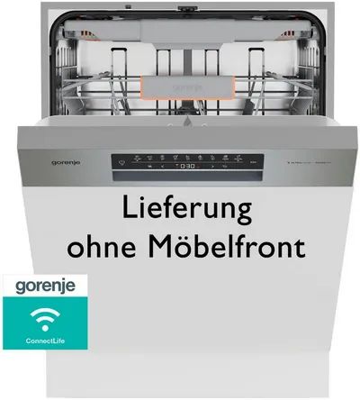 GORENJE teilintegrierbarer Geschirrspüler GI673A92X, 9,4 l, 16 Maßgedecke, TotalDry - auto. Türöffnung