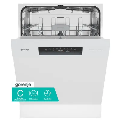 GORENJE Unterbaugeschirrspüler GU642C90W, 9,7 l, 14 Maßgedecke, auto. Türöffnung, Hygiene Programm, Startzeitvorwahl