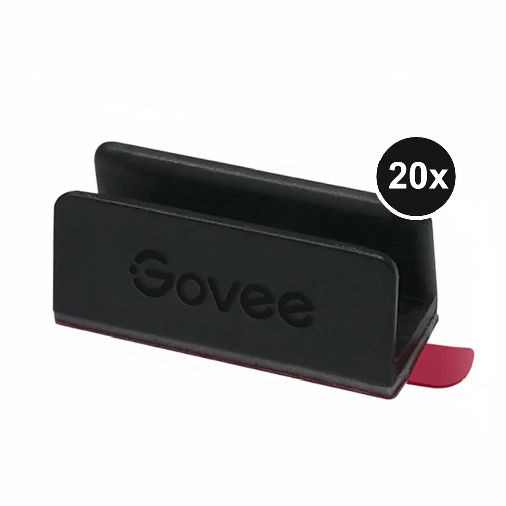Govee Neonlichtschlauch 2 Kunststoff-Clips - 20er-Set - Schwarz