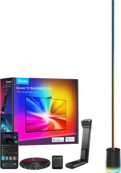 Govee TV Backlight 3 Lite für 55 - 65 Zoll Fernseher + Stehlampe 2