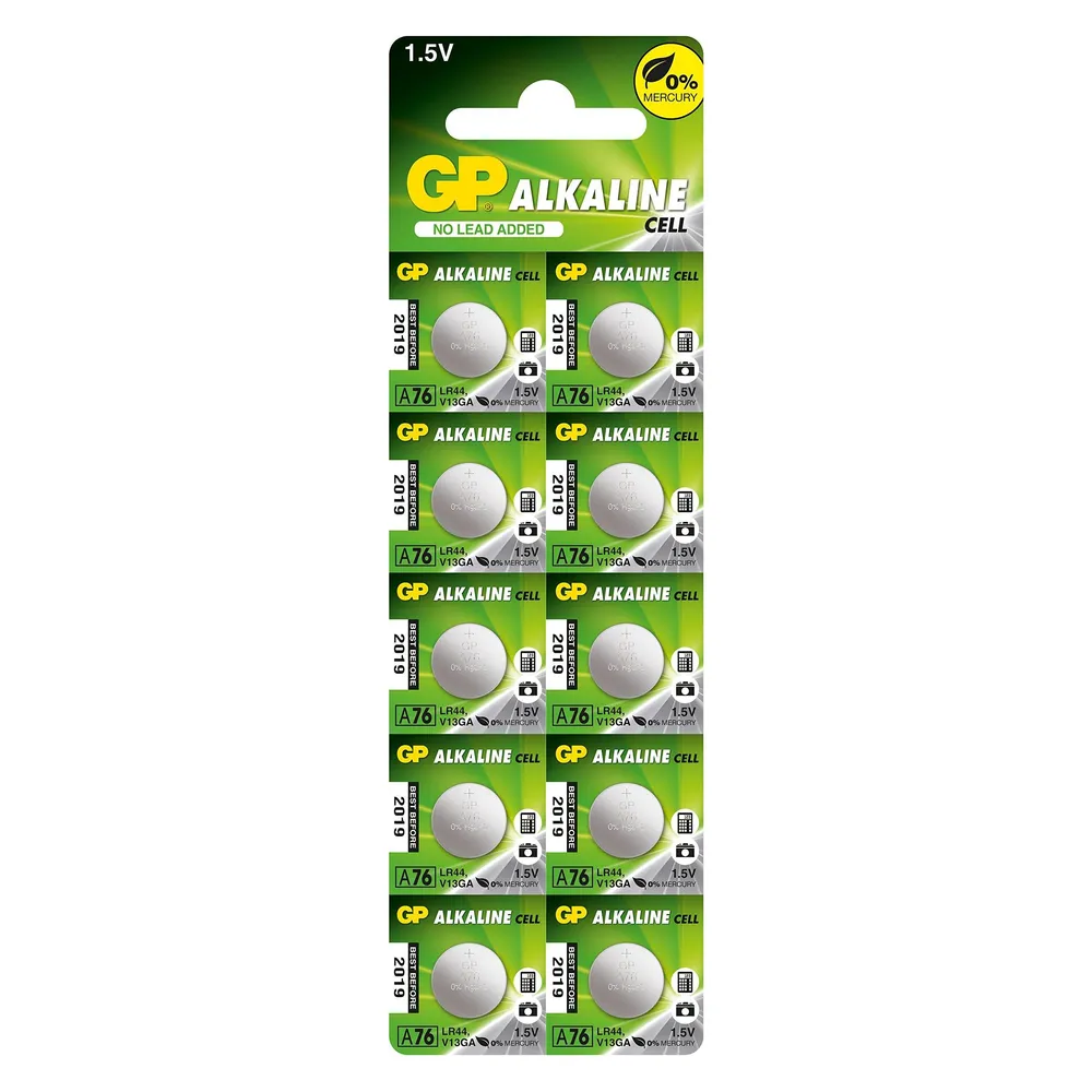 GP Alkaline Knopfzelle 76A, 1,5V, 10 Stück