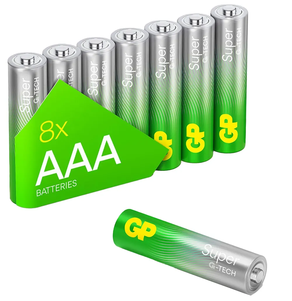 GP AAA-Batterie Alkaline Super, 1,5V, 8 Stück