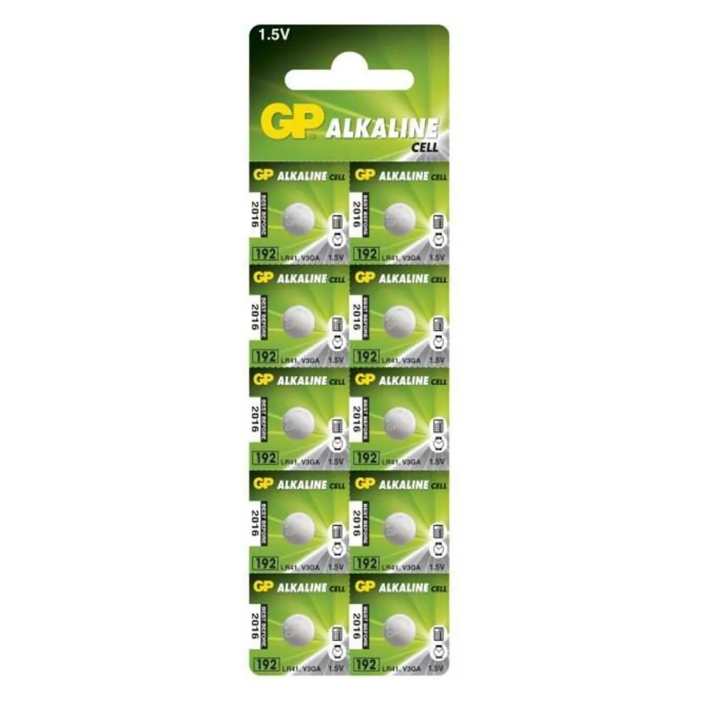 GP Alkaline-Knopfzelle LR41 V3GA, 1,5V, 10 Stück