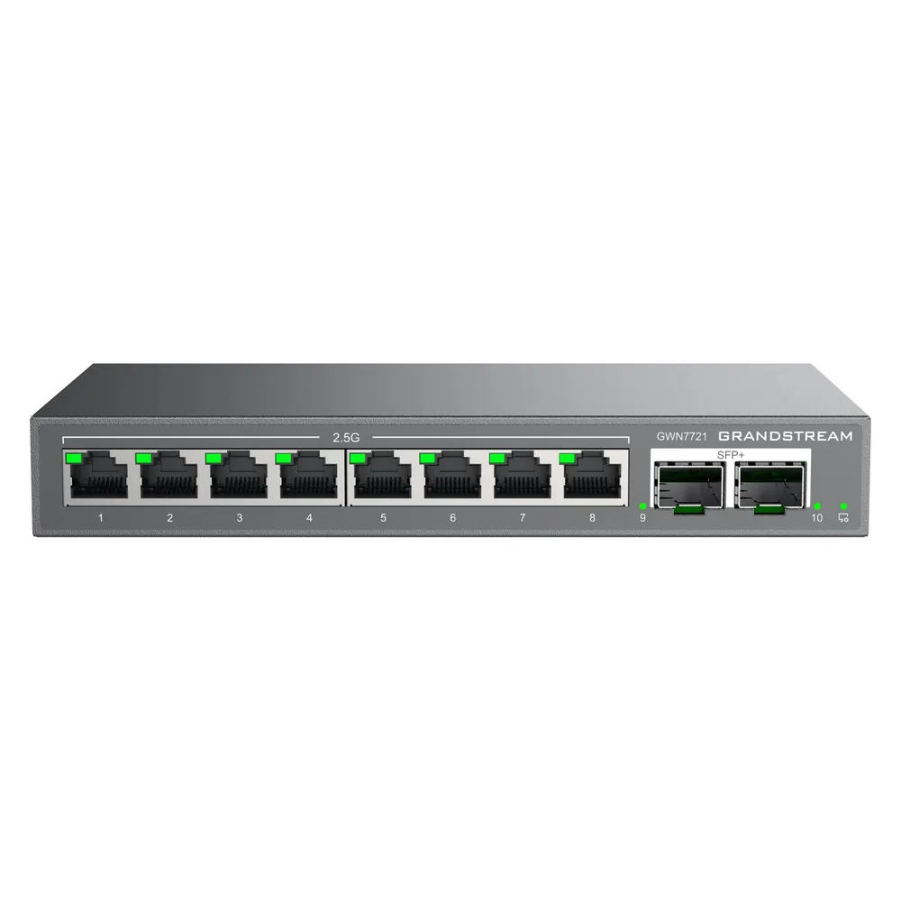 Switch Grandstream GWN7721 8 Ports 2.5G 2 Ports 10G SFP+ Metallgehäuse