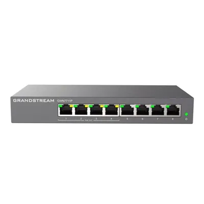 Grandstream GWN7711P 8x GbE RJ45 4x PoE/PoE+ oder +24VDC Passiver Layer 2 Switch