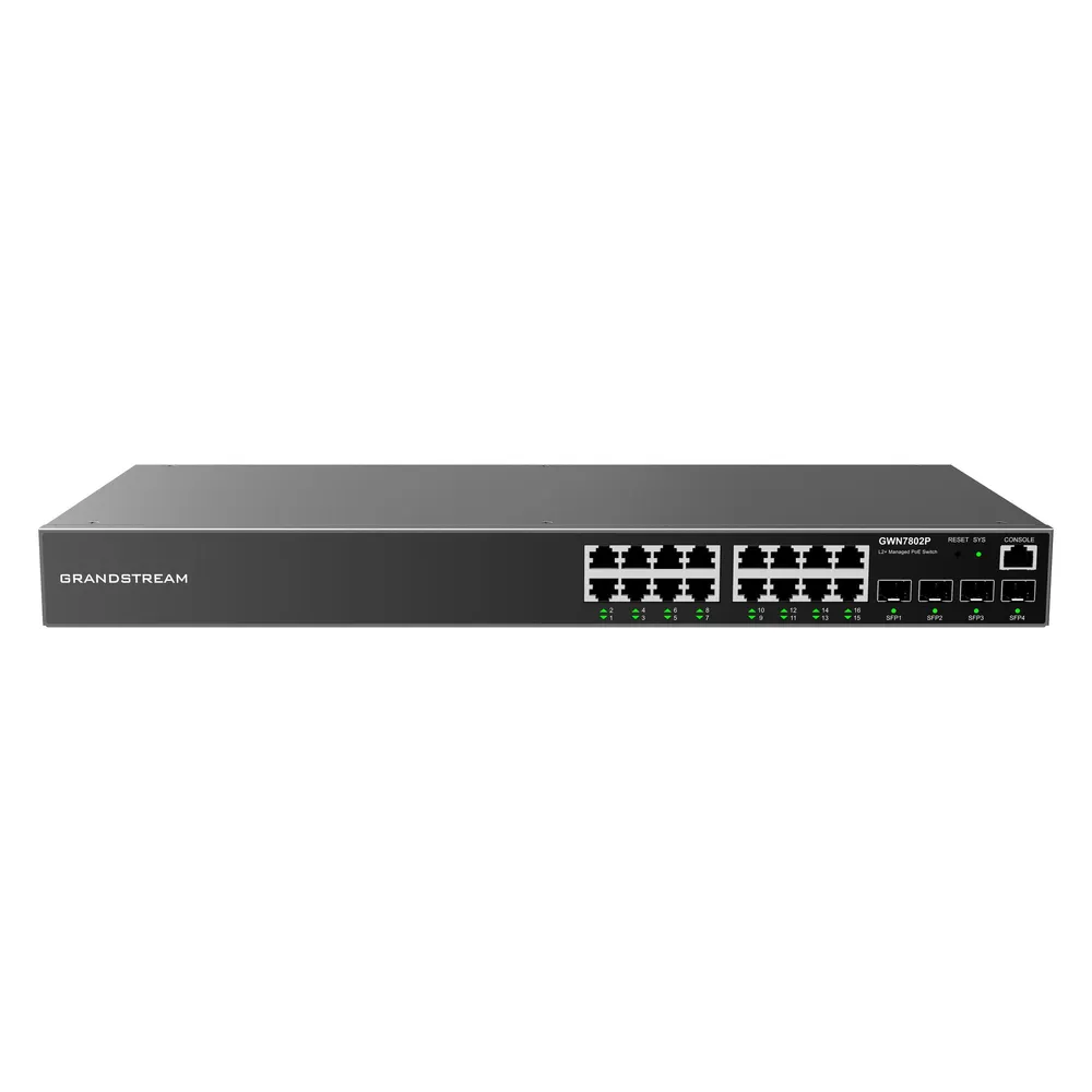 Grandstream Networks GWN7802P 16 Gigabit PoE-Ports L2+ Rack/Wand SFP Management Switch
