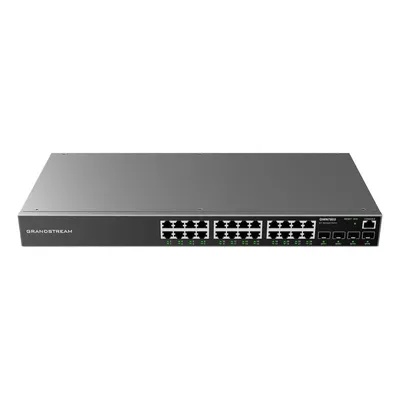 Grandstream GWN7803 Switch, 24 Gigabit-Ports, 4 SFP L2+, 56 Gbit/s, Rack-VLAN, QoS-Sicherheit