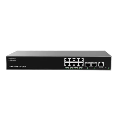 Grandstream GWN7811P Switch, 8 Gigabit-PoE-Ports, 2 SFP+ 10 Gbit/s, Cloud-Management, L3, Rackfähig