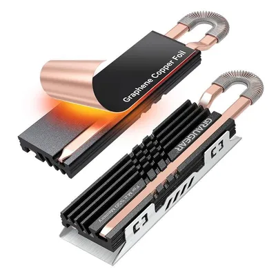 SSD-Kühler Graugear G-M2HS07-GC Kupfer Heatpipe schwarz M.2 NVMe