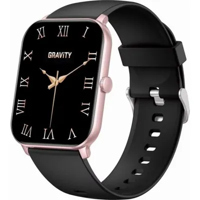 Gravity GT36-3 Bluetooth 1,85" Rose Gold Schwarz 22 mm IP68 Blutdruckmesser Pulsometer