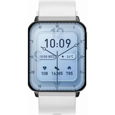 Gravity GT17-8 Bluetooth 1,78" Schwarz Gehäuse Weiß Armband 22 mm IP68 Herzfrequenzmesser