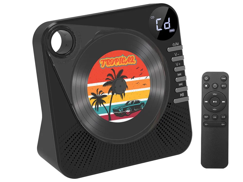 Greadio Tragbarer CD Player mit Bluetooth, Fernbedienung, HiFi,EQ Sound tragbarer CD-Player (Bluetooth 5.1, AUX/USB, für Zuhause, Weiß/Schwarz)